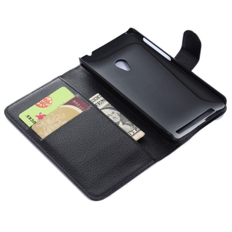 4.5Inch Litchi Texture Leather Case with Holder & Card Slots & Wallet for Asus ZenFone 4 / A450CG