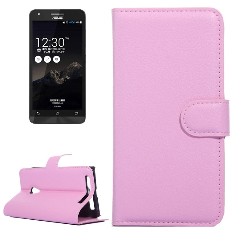 4.5Inch Litchi Texture Leather Case with Holder & Card Slots & Wallet for Asus ZenFone 4 / A450CG