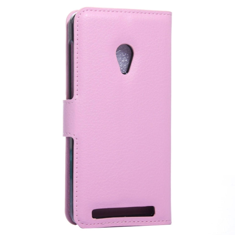 4.5Inch Litchi Texture Leather Case with Holder & Card Slots & Wallet for Asus ZenFone 4 / A450CG