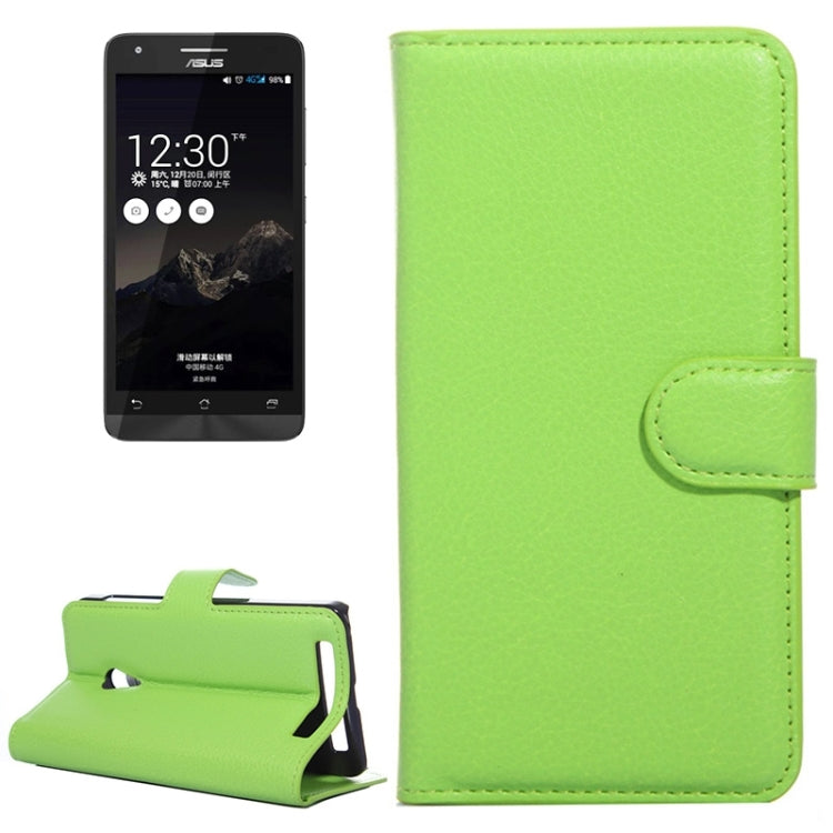 4.5Inch Litchi Texture Leather Case with Holder & Card Slots & Wallet for Asus ZenFone 4 / A450CG