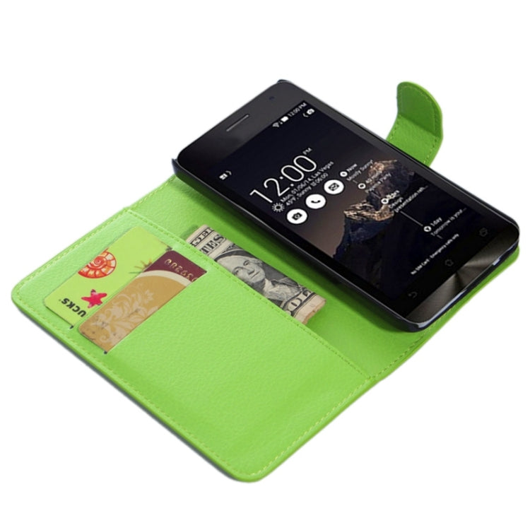 4.5Inch Litchi Texture Leather Case with Holder & Card Slots & Wallet for Asus ZenFone 4 / A450CG