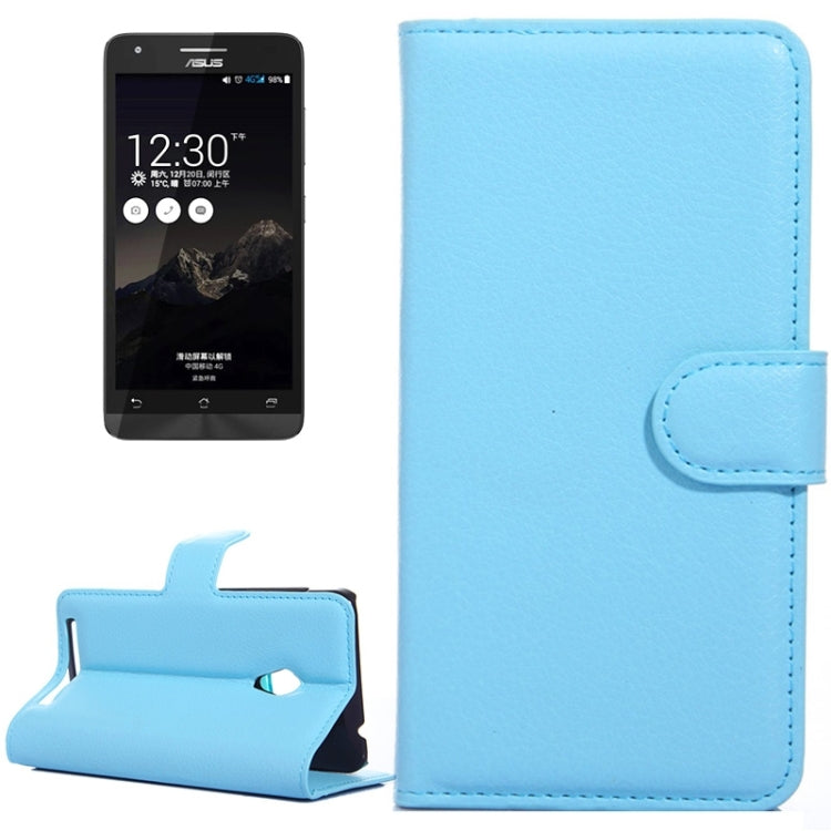 4.5Inch Litchi Texture Leather Case with Holder & Card Slots & Wallet for Asus ZenFone 4 / A450CG
