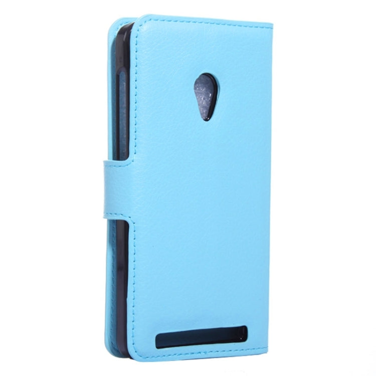 4.5Inch Litchi Texture Leather Case with Holder & Card Slots & Wallet for Asus ZenFone 4 / A450CG