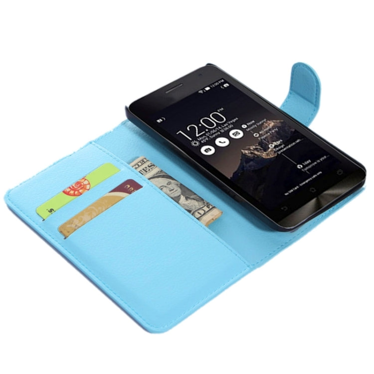 4.5Inch Litchi Texture Leather Case with Holder & Card Slots & Wallet for Asus ZenFone 4 / A450CG