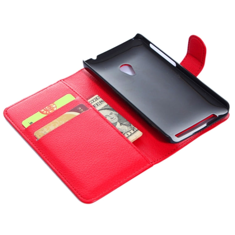 4.5Inch Litchi Texture Leather Case with Holder & Card Slots & Wallet for Asus ZenFone 4 / A450CG