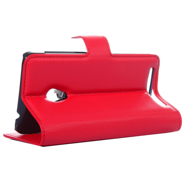 4.5Inch Litchi Texture Leather Case with Holder & Card Slots & Wallet for Asus ZenFone 4 / A450CG