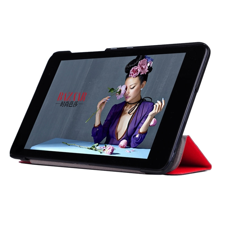 Silk Texture Leather Case with 3-folding Holder for Asus T90 Chi