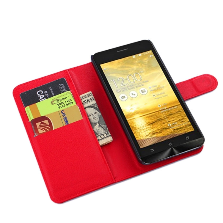 Litchi Texture Leather Case with Holder & Card Slots & Wallet for Asus ZenFone 5 / A501CG / A500CG / A500KL