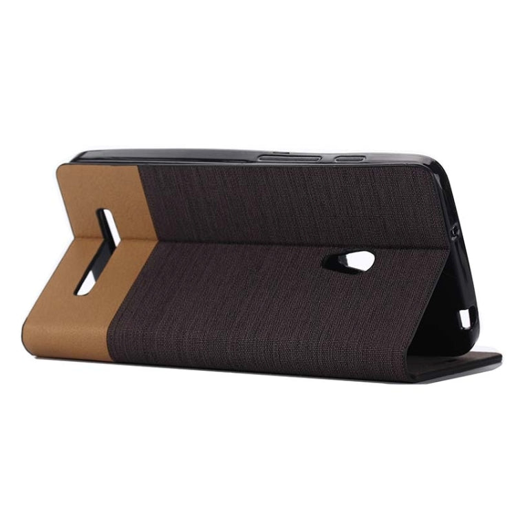 Horizontal Flip Canvas Leather Case with Card Slot & Holder for ASUS ZenFone 5