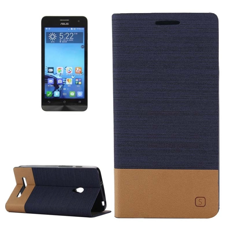 Horizontal Flip Canvas Leather Case with Card Slot & Holder for ASUS ZenFone 5