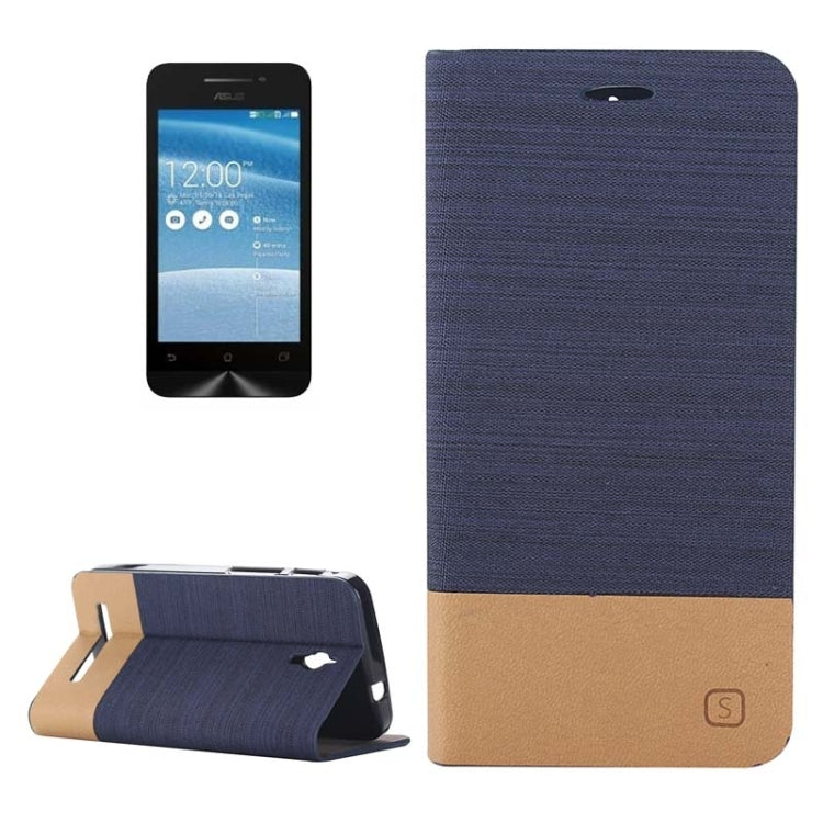 Horizontal Flip Canvas Leather Case with Card Slot & Holder for ASUS ZenFone C