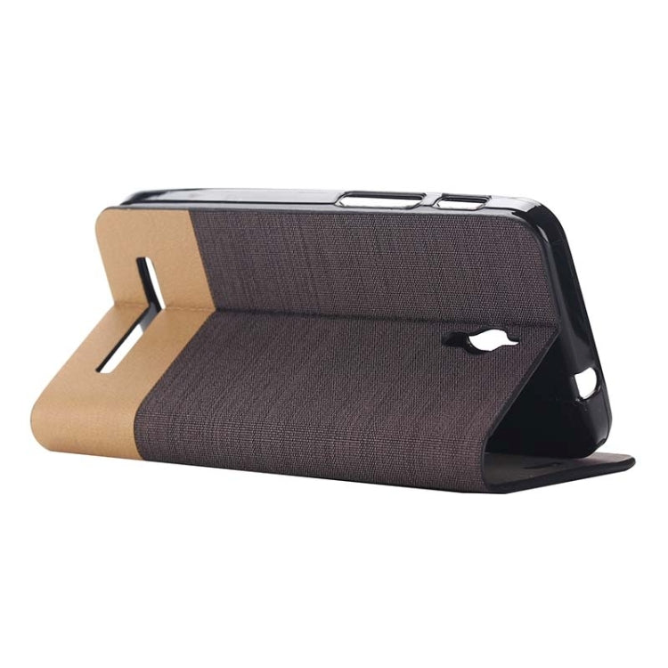 Horizontal Flip Canvas Leather Case with Card Slot & Holder for ASUS ZenFone C