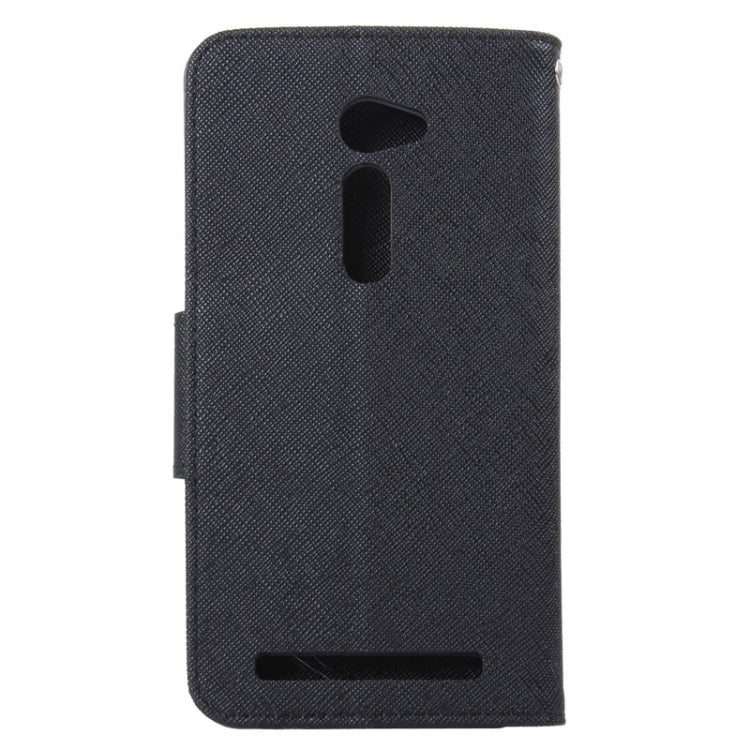 MERCURY Cross Texture Contrast Color Style Leather Case with Holder & Card Slots & Wallet for Asus ZenFone 2 / ZE500CL