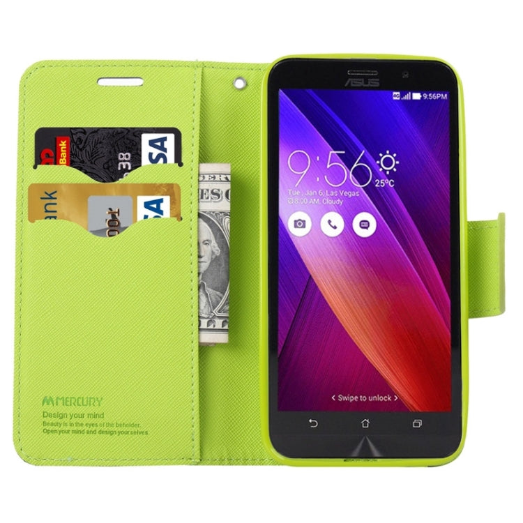 MERCURY Cross Texture Contrast Color Style Leather Case with Holder & Card Slots & Wallet for Asus ZenFone 2 / ZE500CL