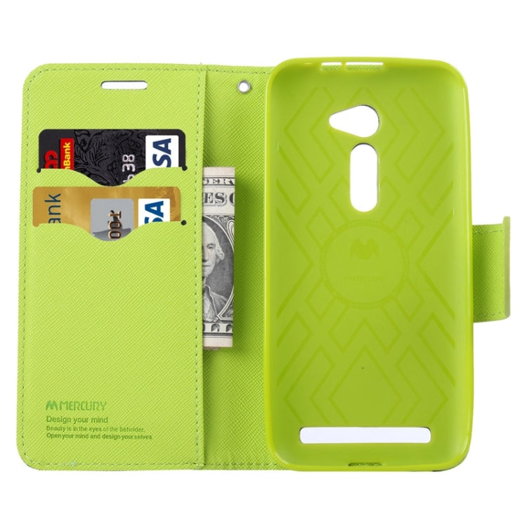 MERCURY Cross Texture Contrast Color Style Leather Case with Holder & Card Slots & Wallet for Asus ZenFone 2 / ZE500CL