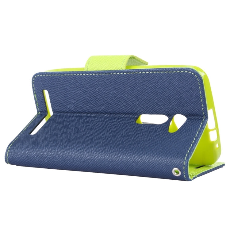 MERCURY Cross Texture Contrast Color Style Leather Case with Holder & Card Slots & Wallet for Asus ZenFone 2 / ZE500CL