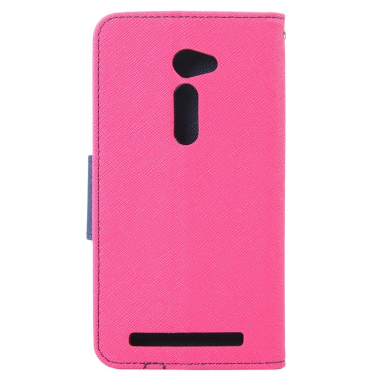 MERCURY Cross Texture Contrast Color Style Leather Case with Holder & Card Slots & Wallet for Asus ZenFone 2 / ZE500CL