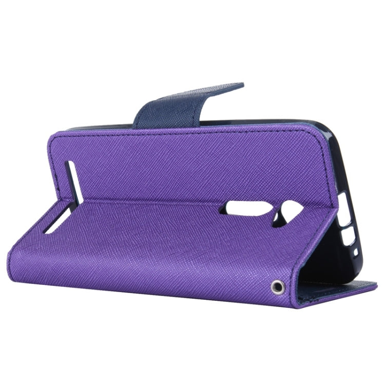 MERCURY Cross Texture Contrast Color Style Leather Case with Holder & Card Slots & Wallet for Asus ZenFone 2 / ZE500CL