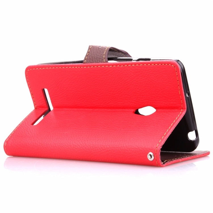 Leaf Magnetic Snap Litchi Texture Flip Leather Case with Card Slots & Wallet & Holder & Lanyard for ASUS Zenfone 5 / A500CG / A501CG / A500KL / A502CG