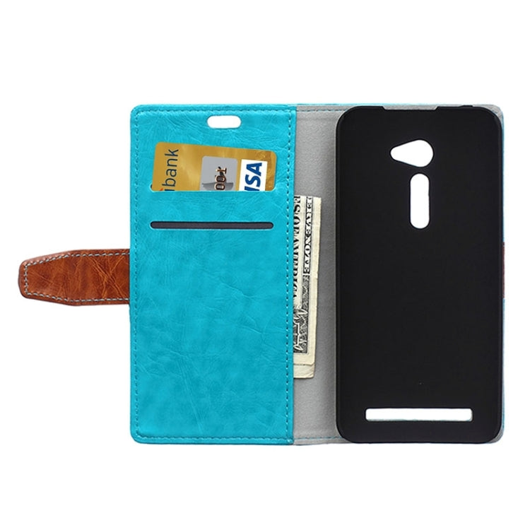 Crazy Horse Texture Color Matching Flip Leather Case with Holder & Card Slots & Wallet for ASUS ZenFone 2