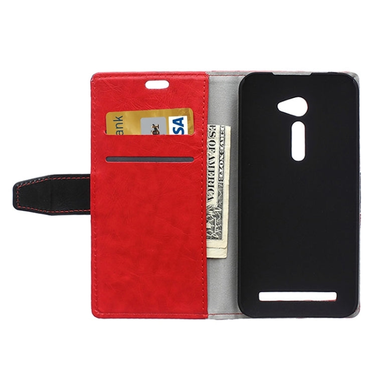 Crazy Horse Texture Color Matching Flip Leather Case with Holder & Card Slots & Wallet for ASUS ZenFone 2