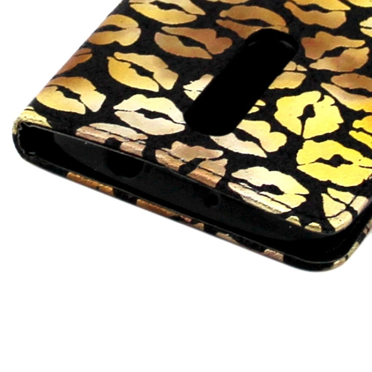 5.5 Inch Lips Pattern Leather Case with Holder & Card Slots & Wallet for Asus Zenfone 2 / ZE550ML / ZE551ML