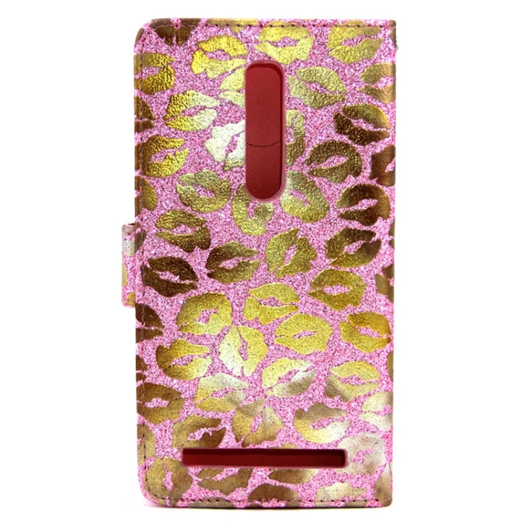 5.5 Inch Lips Pattern Leather Case with Holder & Card Slots & Wallet for Asus Zenfone 2 / ZE550ML / ZE551ML