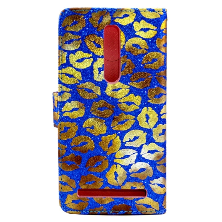5.5 Inch Lips Pattern Leather Case with Holder & Card Slots & Wallet for Asus Zenfone 2 / ZE550ML / ZE551ML