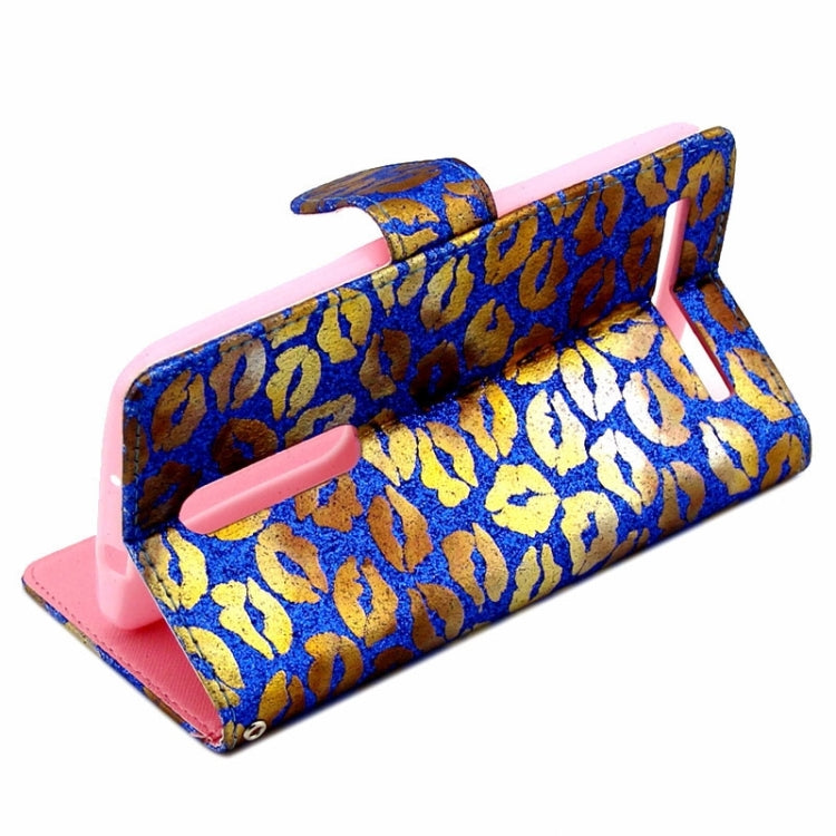 5.5 Inch Lips Pattern Leather Case with Holder & Card Slots & Wallet for Asus Zenfone 2 / ZE550ML / ZE551ML