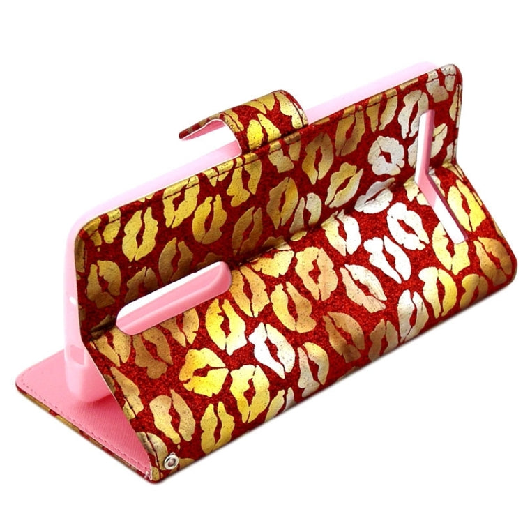 5.5 Inch Lips Pattern Leather Case with Holder & Card Slots & Wallet for Asus Zenfone 2 / ZE550ML / ZE551ML