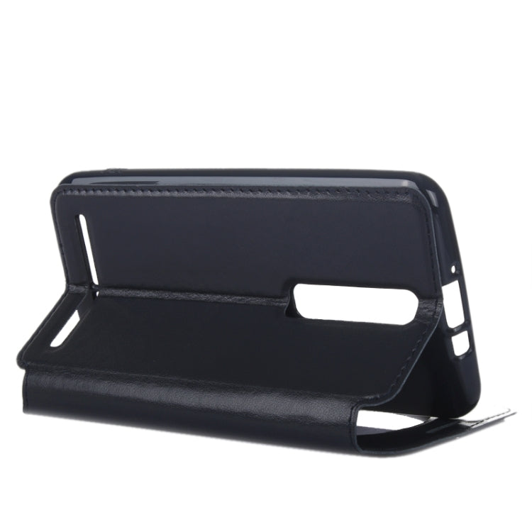 5.5 Inch Crazy Horse Texture Leather Case with Holder & Card Slot & Caller ID Display Window for Asus Zenfone 2 / ZE550ML / ZE551ML