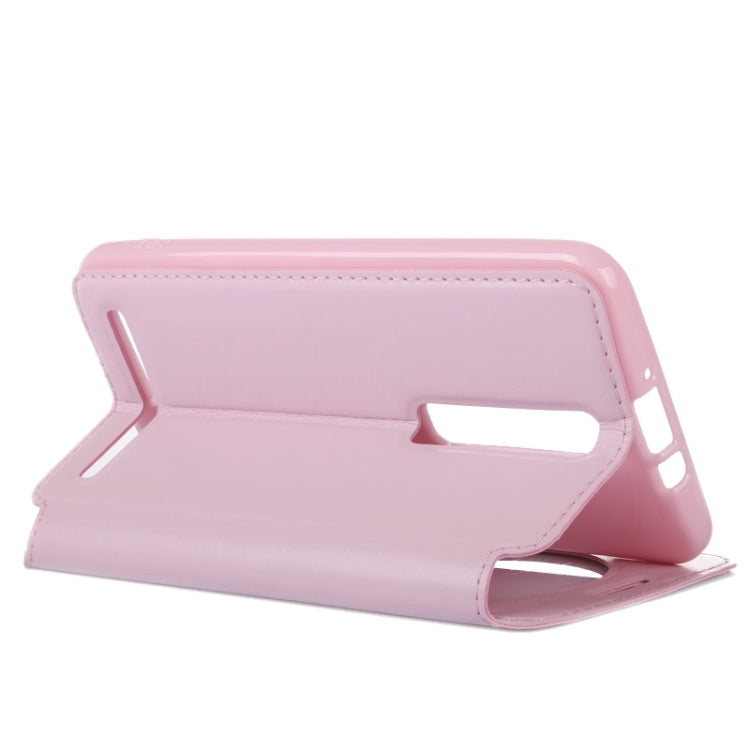 5.5 Inch Crazy Horse Texture Leather Case with Holder & Card Slot & Caller ID Display Window for Asus Zenfone 2 / ZE550ML / ZE551ML