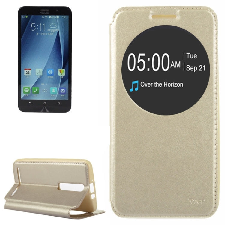 5.5 Inch Crazy Horse Texture Leather Case with Holder & Card Slot & Caller ID Display Window for Asus Zenfone 2 / ZE550ML / ZE551ML