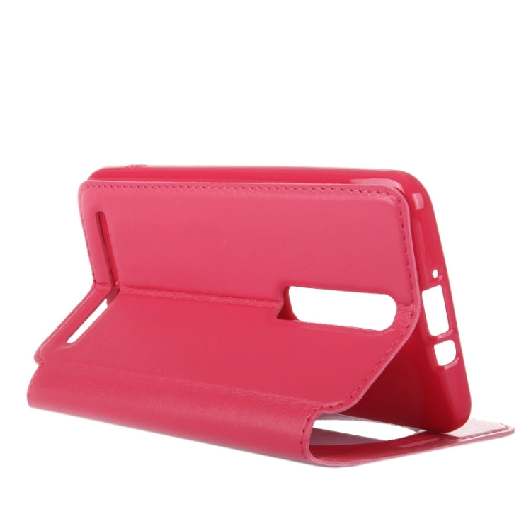 5.5 Inch Crazy Horse Texture Leather Case with Holder & Card Slot & Caller ID Display Window for Asus Zenfone 2 / ZE550ML / ZE551ML