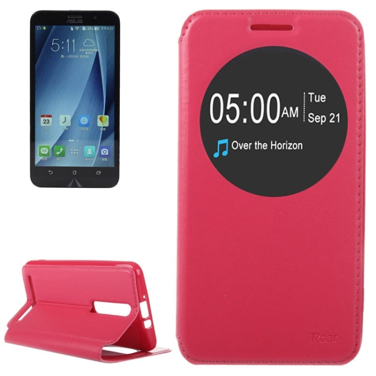 5.5 Inch Crazy Horse Texture Leather Case with Holder & Card Slot & Caller ID Display Window for Asus Zenfone 2 / ZE550ML / ZE551ML