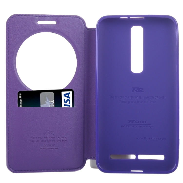 5.5 Inch Crazy Horse Texture Leather Case with Holder & Card Slot & Caller ID Display Window for Asus Zenfone 2 / ZE550ML / ZE551ML