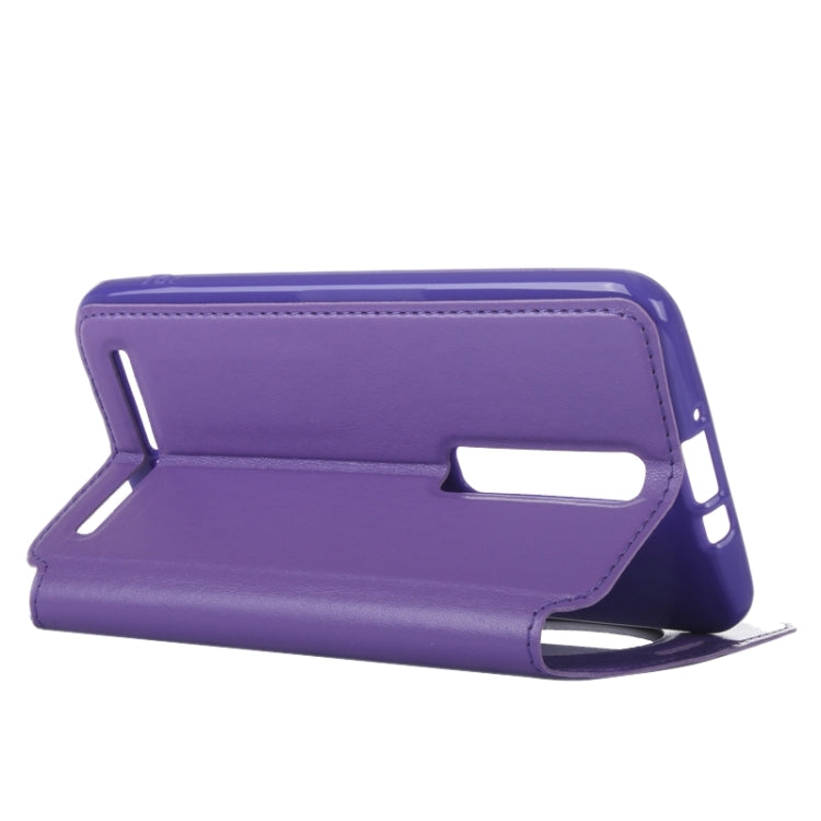 5.5 Inch Crazy Horse Texture Leather Case with Holder & Card Slot & Caller ID Display Window for Asus Zenfone 2 / ZE550ML / ZE551ML