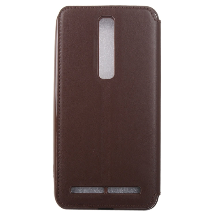 5.5 Inch Crazy Horse Texture Leather Case with Holder & Card Slot & Caller ID Display Window for Asus Zenfone 2 / ZE550ML / ZE551ML