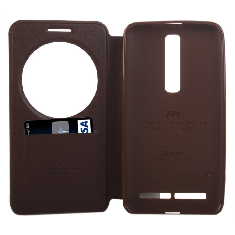 5.5 Inch Crazy Horse Texture Leather Case with Holder & Card Slot & Caller ID Display Window for Asus Zenfone 2 / ZE550ML / ZE551ML