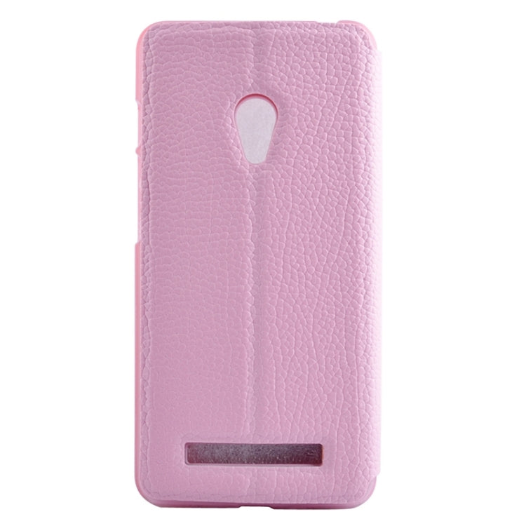 Horizontal Flip Litchi Texture Leather Case with Holder & Caller ID Display for ASUS ZenFone 5