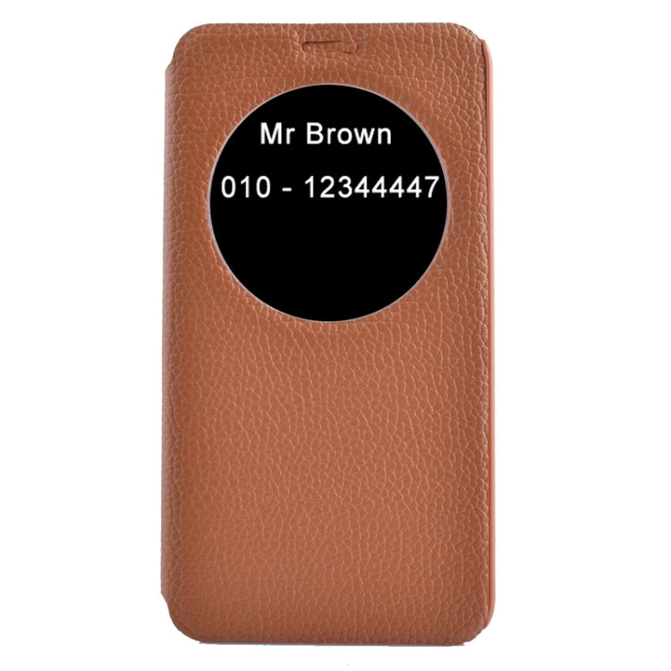 5.5 Inch Horizontal Flip Litchi Texture Leather Case with Holder & Caller ID Display for Asus Zenfone 2 / ZE550ML