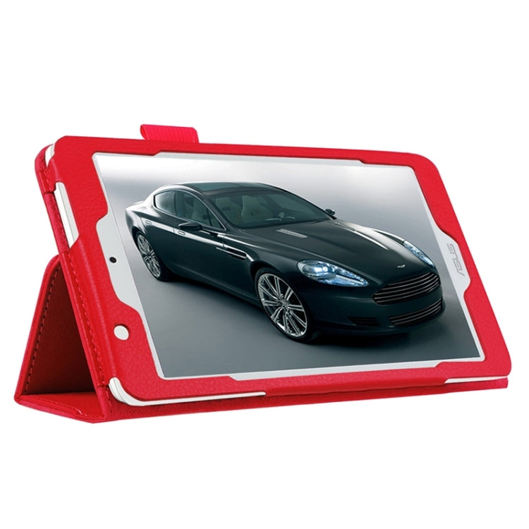 Litchi Texture Leather Case with Two-Folding Holder for Asus Fonepad 7 / FE171MG