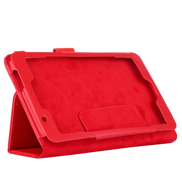 Litchi Texture Leather Case with Two-Folding Holder for Asus Fonepad 7 / FE171MG