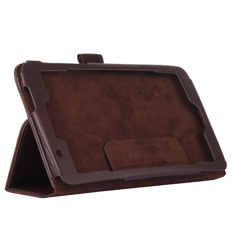 Litchi Texture Leather Case with Two-Folding Holder for Asus Fonepad 7 / FE171MG