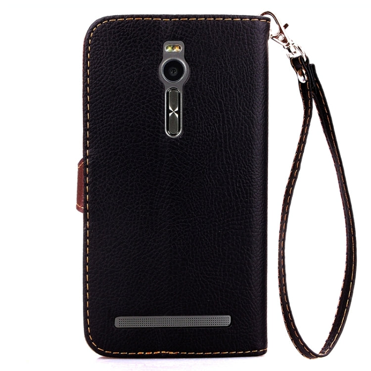 Leaf Magnetic Snap Litchi Texture Horizontal Flip Leather Case with Card Slots & Wallet & Holder & Lanyard for Asus Zenfone 2 ZE550ML / ZE551ML
