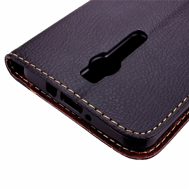 Leaf Magnetic Snap Litchi Texture Horizontal Flip Leather Case with Card Slots & Wallet & Holder & Lanyard for Asus Zenfone 2 ZE550ML / ZE551ML