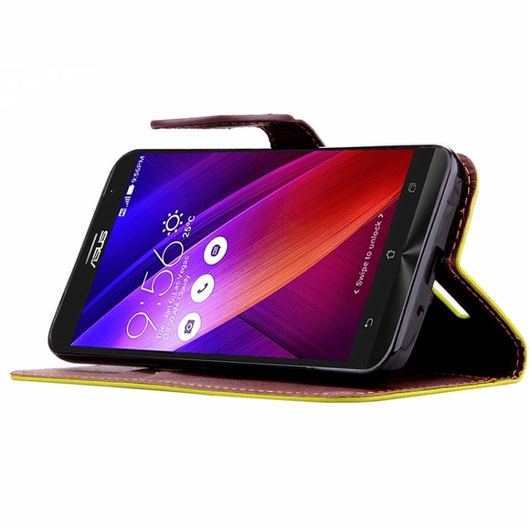 Leaf Magnetic Snap Litchi Texture Horizontal Flip Leather Case with Card Slots & Wallet & Holder & Lanyard for Asus Zenfone 2 ZE550ML / ZE551ML