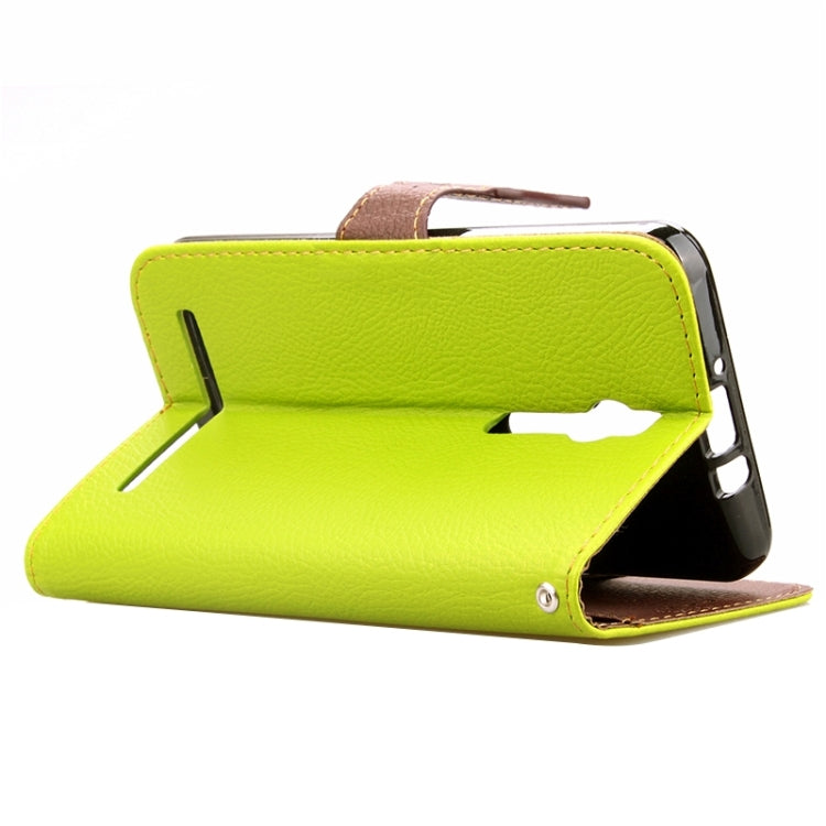 Leaf Magnetic Snap Litchi Texture Horizontal Flip Leather Case with Card Slots & Wallet & Holder & Lanyard for Asus Zenfone 2 ZE550ML / ZE551ML