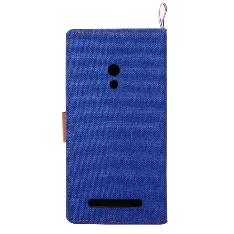 Denim Texture Horizontal Flip Leather Case with Card Slots & Holder & Lanyard for ASUS Zenfone 5 / A500CG / A501CG / A500KL / A502CG