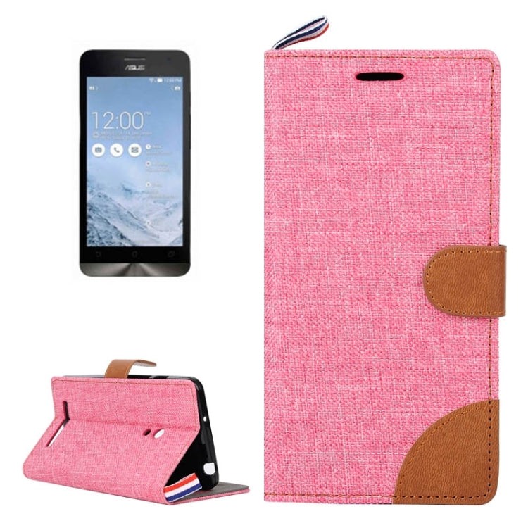 Denim Texture Horizontal Flip Leather Case with Card Slots & Holder & Lanyard for ASUS Zenfone 5 / A500CG / A501CG / A500KL / A502CG